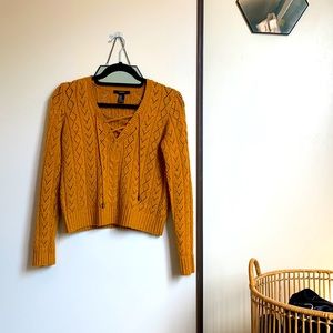 Mustard Crochet Sweater